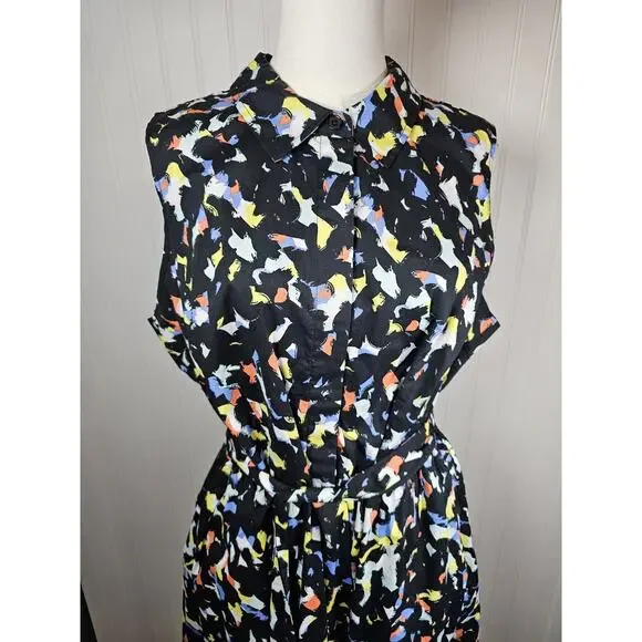 Jason Wu Confetti Print Sleeveless Dress Fit & Flare Dress Women's Size L New - Picture 2 of 8
